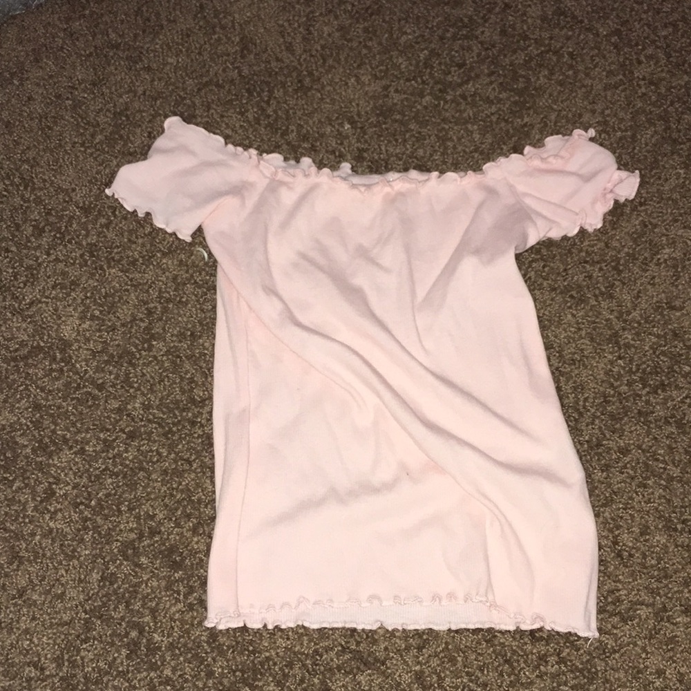 Off the shoulder pink top